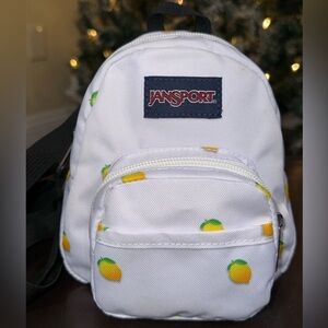 Adorable JanSport Quarter Pint Mini White Convertible Backpack with Lemon Design